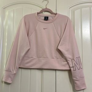 Pink Nike Cropped Sweatshirt